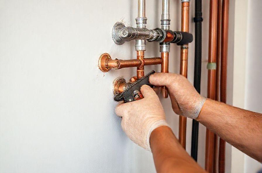 Plumber fitting copper pipework
