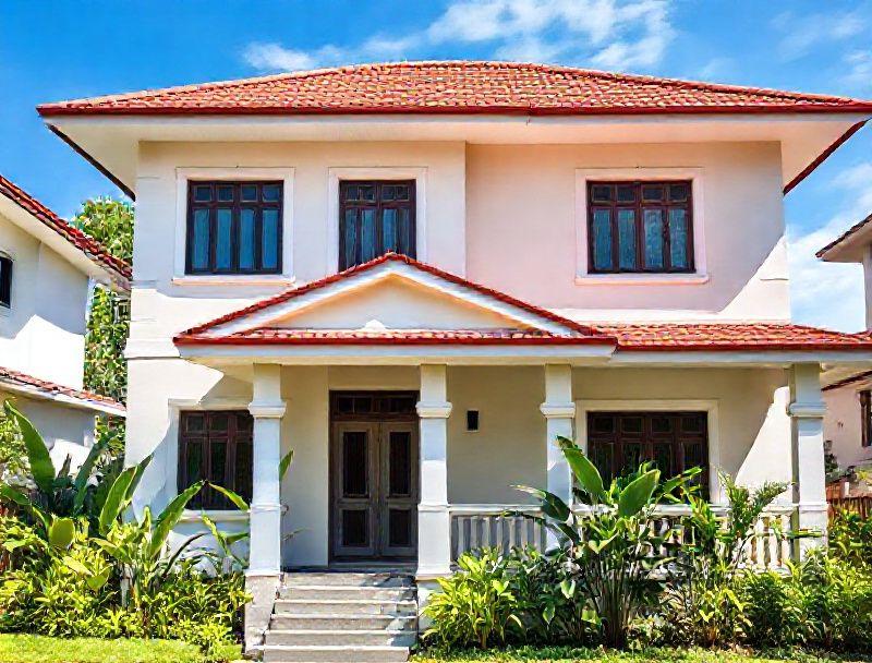 Repainted and restored bungalow facade