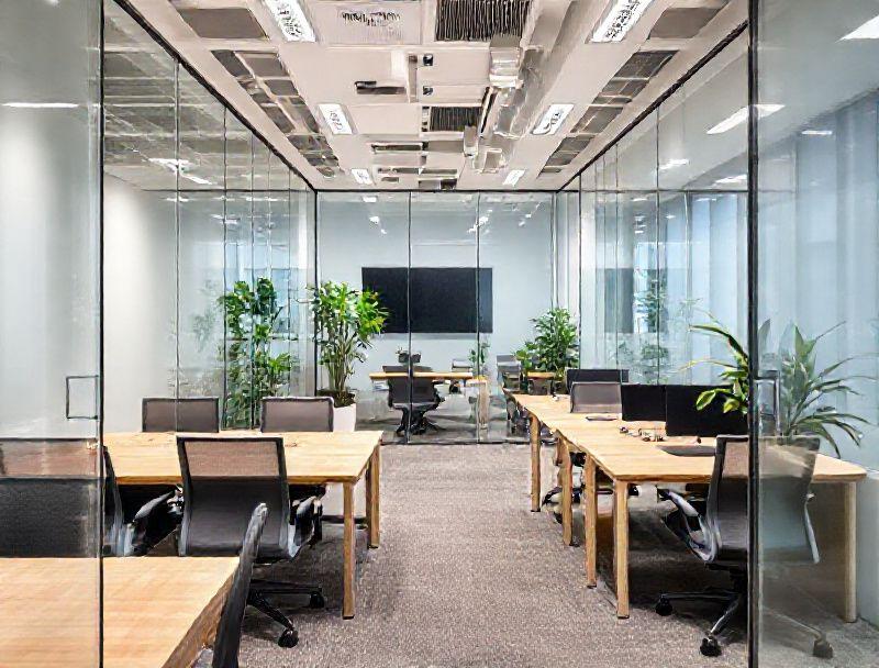 Office interior fit-out with new partitions